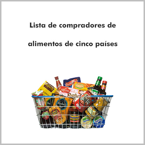 Lista de compradores de alimentos de cinco países