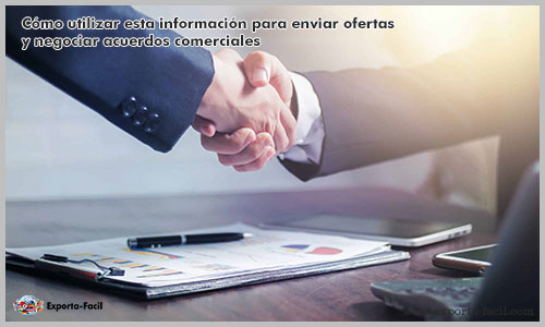 Cómo utilizar esta información para enviar ofertas y negociar acuerdos comerciales