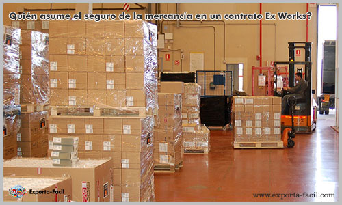 Quién asume el seguro de la mercancía en un contrato Ex Works?