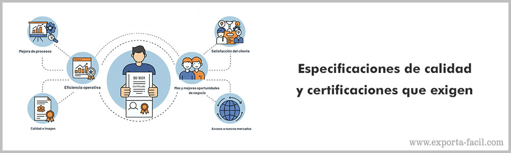 Especificaciones de calidad y certificaciones que 7